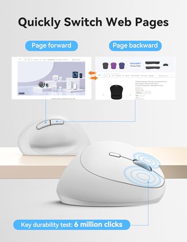Image of TECKNET Ergonomic Wireless Mouse 2.4G Vertical Mouse Silent 4800 DPI
