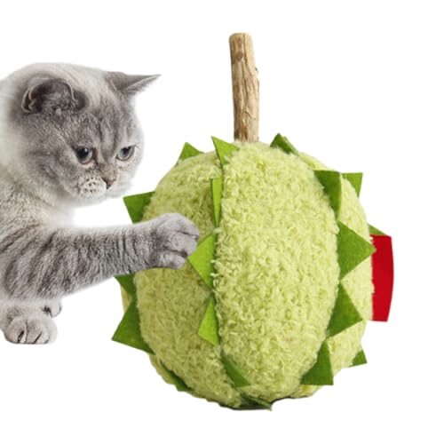 Sghtil Katzenkauspielzeug, weiches Plüsch, interaktives Kätzchen-Bissspielzeug – weich gefüllte Frucht für Haustiere, Kätzchen, erregt, beruhigende Zahnreinigung, Kauübung, reduziert Langeweile beim