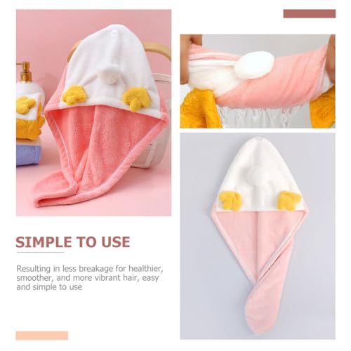 Luxshiny Chapéu De Lã Coral Para Cabelo Seco Touca De Banho Embrulhada Touca De Banho De Pano Toalha