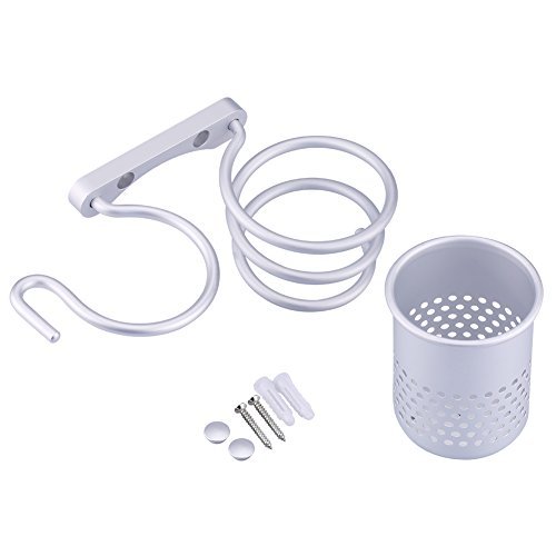 Organizador multifuncional de aluminio para secador de pelo para baño 7