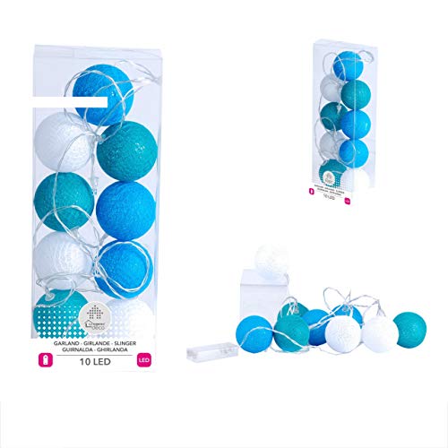 Urban Déco Lichtketting met 10 bollen, blauw