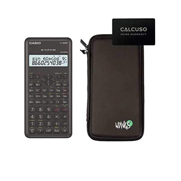 CALCUSO Sparpaket: Casio FX 82 MS 2 technisch-wissenschaftlicher Schulrechner + WYNGS Schutztasche schwarz + Erweiterte…