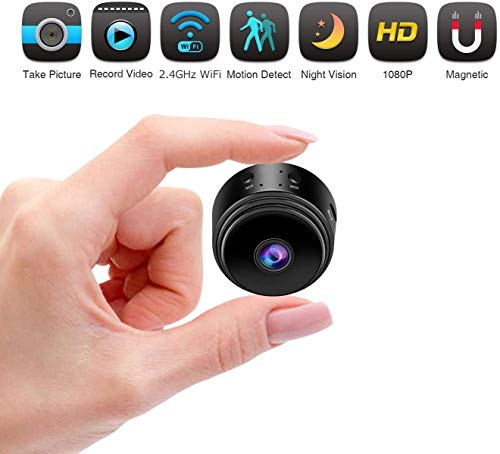 Hidden Camera Spy Camera WiFi Wireless Full HD 1080P Security Camera Night Vision Motion Activated Indoor Outdoor Small Nanny Cam for Cars Home Apartment