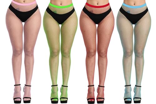 Image of Fishnet Stockings Womens High Waist Tights Sexy Sheer Mesh Pantyhose