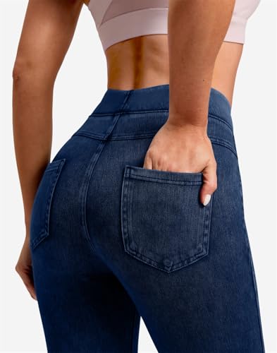 Rammus Jeggings Pull on Stretchy Jeans for Women High Waisted Skinny Jean Leggings Tummy Control Denim Pants with Pockets4