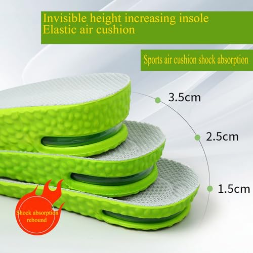 Plantillas elevadoras para hombres y mujeres 3.5 cm verdes miniatura 5