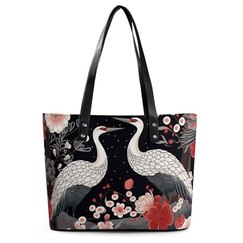 Sac à main en cuir exquis héron et oiseaux symbole d'évasion