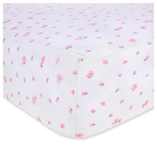 Burts Bees Baby Print Fitted Crib Sheet Organic Cotton BEESNUG - Pink Butterfly Garden Prints, Fits Unisex Standard Bed and Toddler Mattress, Infant Essentials, 52 x 28 Inch 1-Pack