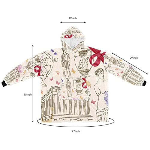 Sweat à capuche surdimensionné adulte en flanelle doublée Sherpa