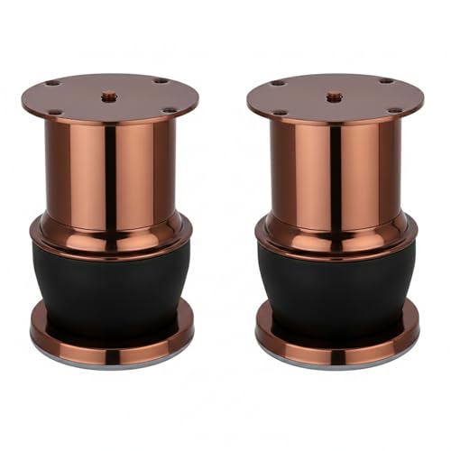 Image of JAGGER JAG410 4 inch INCH SS Steel Furniture Support Leg for Sofa, Bed, Cabinet, Wardrobe & Table | SS Strong & Durable Cabinet Support Leg | Easy Fit, Long-Lasting (2, Rose Gold /Black)