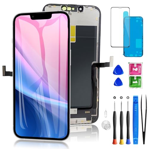 for iPhone 13 Pro Screen Replacement 6.1 Inch Diykitpl 3D Touch LCD Display for A2483 A2636 A2638 A2639 A2640 with Repair Tools Kit+ Waterproof Frame Adhesive Sticker+Screen Tempered Protector