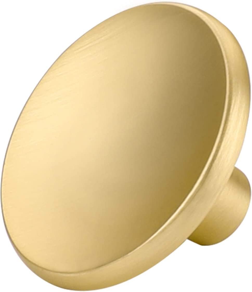goldenwarm Pack of 30 Brushed Brass Knobs Kitchen Hardware Gold Knobs for