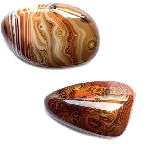 Chiloskit 2PCS Natural Agate Worry Stones...