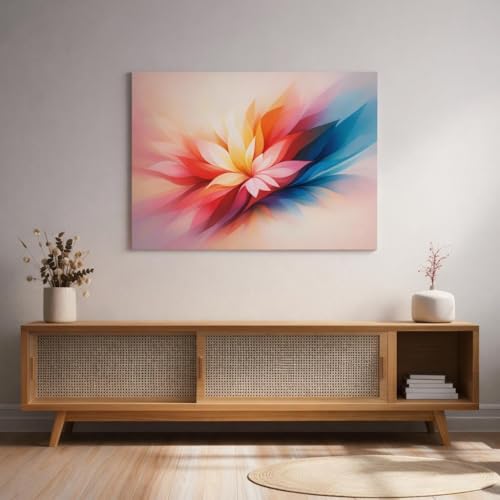 Tableau fleurs abstraites impression canvas haute definition chassis 3cm - 5