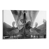 Titanic Propeller Poster of Canvas, Historical Wall Art, Black & White Photo, Vintage Steamship Canv