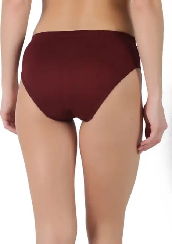 Image of Panty for Women | 100% Pure Cotton | Inner Elastic | Soft & Breathable | Pack of 3 (Colors May Vary)
