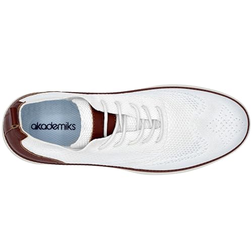 Image of AKADEMIKS Mens Olney Wingtip Knit Oxford, Sleek Breathable Dress Shoes