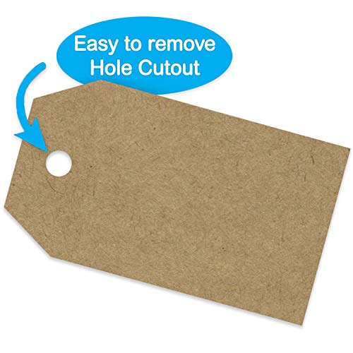 1.15"X2" Natural Brown Kraft Gift Tag Stickers / 500 Labels Per Roll/Permanent Adhesive #TOP3