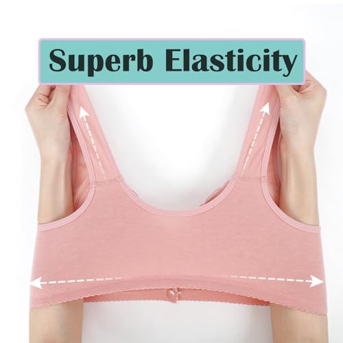 No Underwire Lace Bras for Women Sponge Cup Front Closure Bras for Seniors Plus Size Full Coverage Bras No Wire Bras4