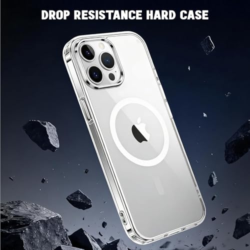 Image of Kratos Transparent Clear Case Cover Compatible with iPhone 15 Pro Max - Anti-Yellowing, Wireless Magnetic Charging Case with Raised Edge Camera & Screen Protection, Shock-Resistant Design