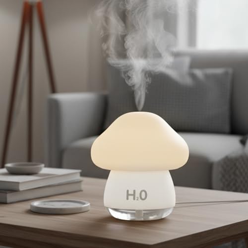 Humidificateur à piles compact avec veilleuse 7 couleurs intégrée