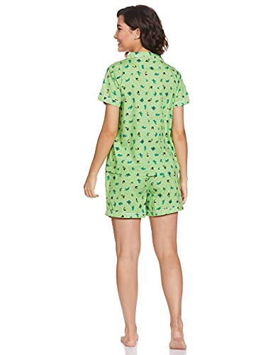 Image of Amazon Brand - Eden & Ivy Women's Cotton Regular Fit Shirt and Shorts Night Suit (Night Wear | Co-ord Set | Lounge Wear Set)