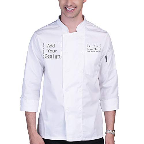 Personalized Customized Chef Jacket Hotel Kitchen Restaurant Chef Coat Custom Chef Uniform(White Bstyle S)