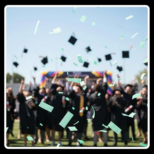 Image of Ultimate Confetti, Mint Green Biodegradable Confetti - Rectangular Flame-Resistant and Slow-Falling Tissue Paper Confetti for Cannon and Launcher use - Best for Celebrations - 1 lb, 16 oz