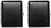 Set of 2 Metal-Plated 100s Leather Cigarette Case & Stash Box (Buffalo Black)