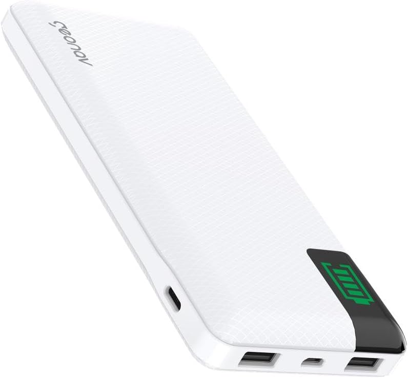 Geonav Power Bank, Carregador Portátil Universal 16.000mAh, 2 portas USB + 1 porta USB-C, Led Indicador de bateria, PB16KWT, Branco Geonav Power Bank, Carregador Portátil Universal 16.000mAh, 2 portas USB + 1 porta USB-C, Led Indicador de bateria, PB16KWT, Branco