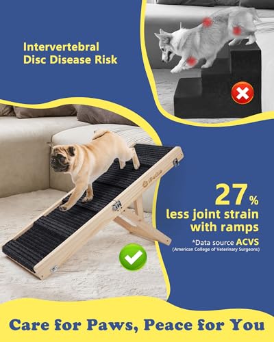 image for iPetba Small Dog Ramp for Bed Couch Car Folding Portable Pet Ramp for 