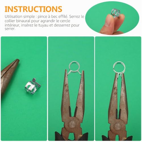 150 Pièces Colliers de Serrage à Ressort, Clips à Ressort Tuyau Serre-Joints à Tuyaux Ajustable Colliers de Clip à Ressort pour Tuyau Durites(Argent,6mm/7mm/8mm/9mm/10mm) – vue 6