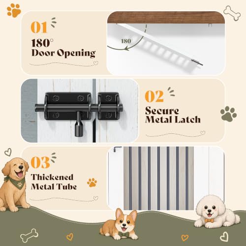 Image of AMERLIFE Dog Crate Furniture for Medium /Large Dogs with Storage and Divider