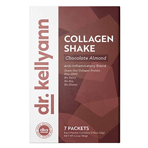 Keto Chocolate Almond Shakes - 100% Grass Fed Collagen Protein by Bone Broth Expert Dr. Kellyann - Gluten Free, Dairy Free, Soy Free, Non-GMO - Perfect for Keto, Paleo & Weight loss Diets (7 servings)