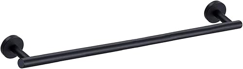 Nolimas Toallero de baño negro mate, barra individual, toallero, barra clásica de acero inoxidable para montar en la pared, toallero de baño,