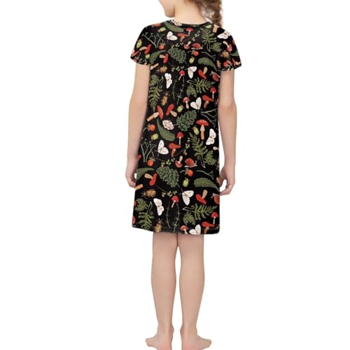 Hawapod Girls T Shirt Dress Print Short Sleeve V Neck Casual Loose Summer Dress for Girls 4-142