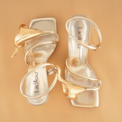 Image of LACIKOSZ Flower Kitten Heel Sandals for Women Calla Lily Green Heels Square Open Toe Floral Strappy Low Heel Sandals Summer Dressy Wedding Shoes
