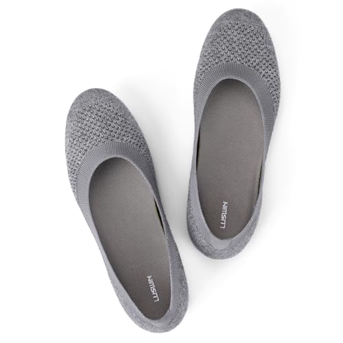 LUSWIN Women's Minimalist Ballet Flats,Light Grey EU41.5 - image 1