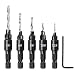 Produktbild YAASO Senker Bohrer Set Kegelsenker Bohrer Verstellbarer Sechskantschaft Schnellwechselbohrer mit Schlüssel für Holzbohrungen, Holzbearbeitung, Kunststoff, Weichmetall (Silver)