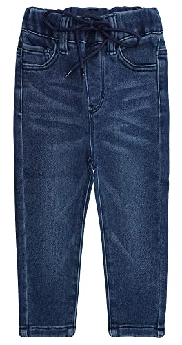 KIDSCOOL SPACE Baby Girls Jeans,Little Girl Elastic Waist Washed Soft Cotton Denim Pants