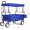 Tawxot Chariot de Transport Pliable avec Toit, 100L Chariot de Jardin