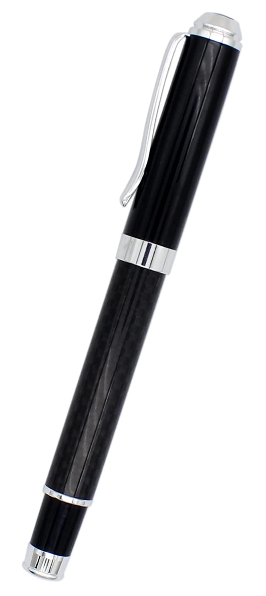 Gullor Carbon Fiber Rollerball Fine Point, Refillable Smooth Writing Pen Black Ink with Gift Box - Image 4