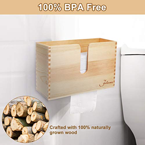 Jeteven Paper Towel Dispenser Kitchen Napkin Dispenser Wooden Bamboo Napkin Holders Wall Mount & Countertop Decor for Kitchen, Bathroom, Restaurant, Bar, Toilet of Home and Commercial - Thumbnail 7