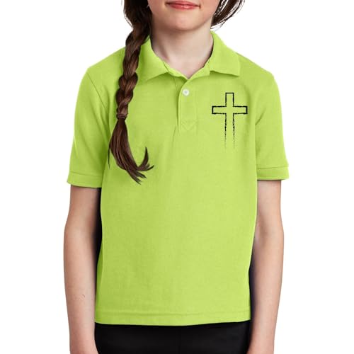 Tween Aesthetic Polo Shirts Short Sleeve Cross Print Tennis Tops School Uniform Shirts for Boys Girls Collared Tops