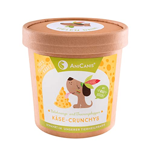 AniCanis Käse Leckerli Crunchys - gepuffte Käsehappen Trainingssnacks für Hunde - vegetarisch, purinarm - 60g