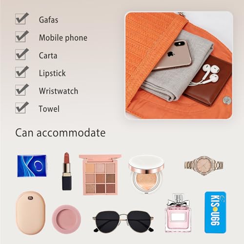 Bolso bandolera de rattan tejido a mano para mujer miniatura 5