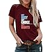 Maglietta da donna con scritta in lingua tedesca "Slogan Abtreibungsrechte Stempeldruck Mode weicher Rundhalsausschnitt lockeres Kurzarm-T-Shirt Damen Brief Slogan Abtreibungsrechte S, Vino, M