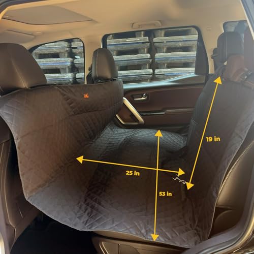 Image of Pet Back Seat Cover - Waterproof & Scratchproof Dog Car Protector - Available Without Flaps & Mesh Window (Medium)