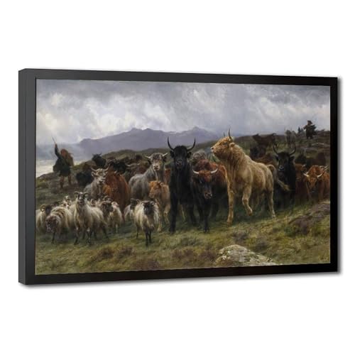 Poster Highland Raid Rosa Bonheur cadre suspendu | Toile decoration murale vintage 20x30