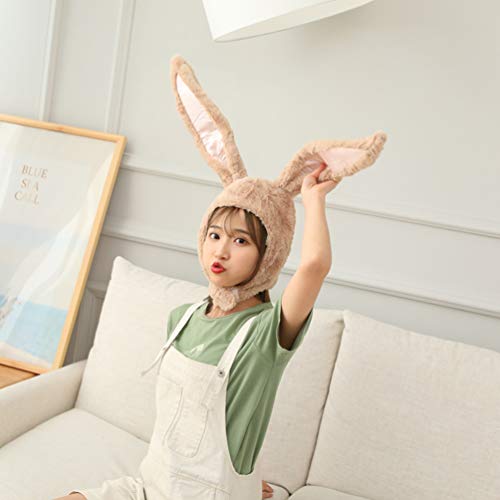 KESYOO Chapéu de Orelhas de Coelho de Pelúcia Orelhas de Coelho Macias Capuz Boné de Inverno Quente